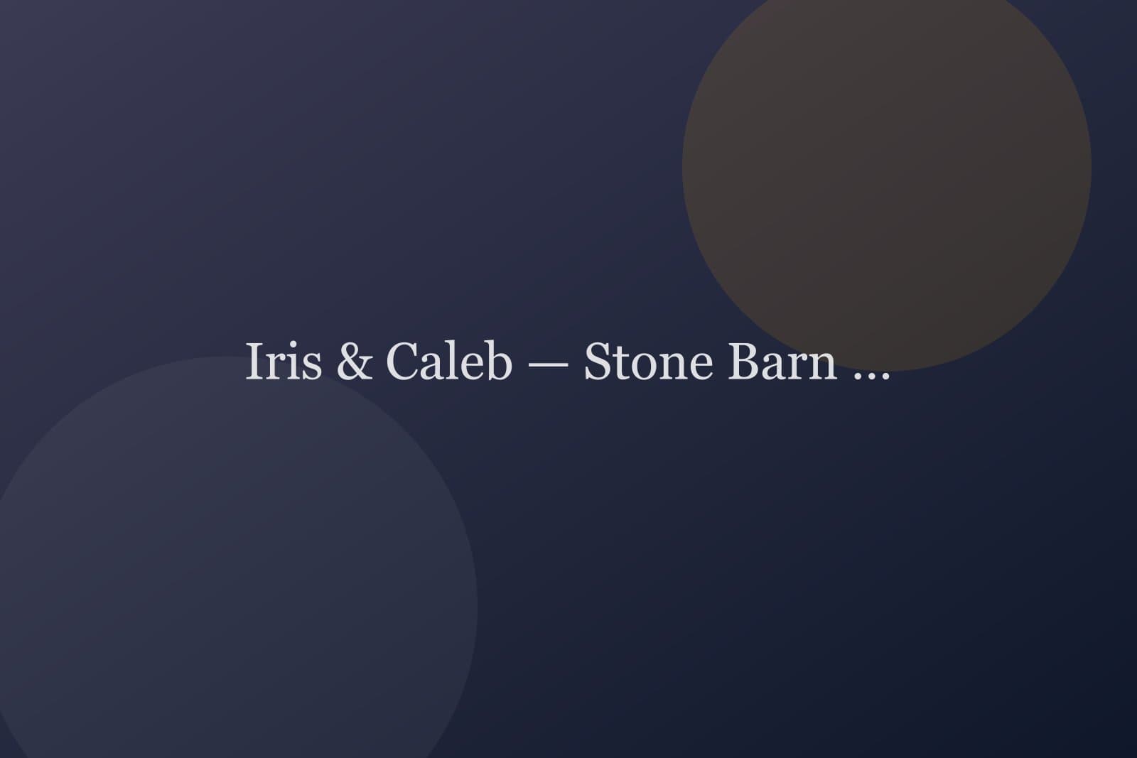 Iris & Caleb — Stone Barn — detail 3