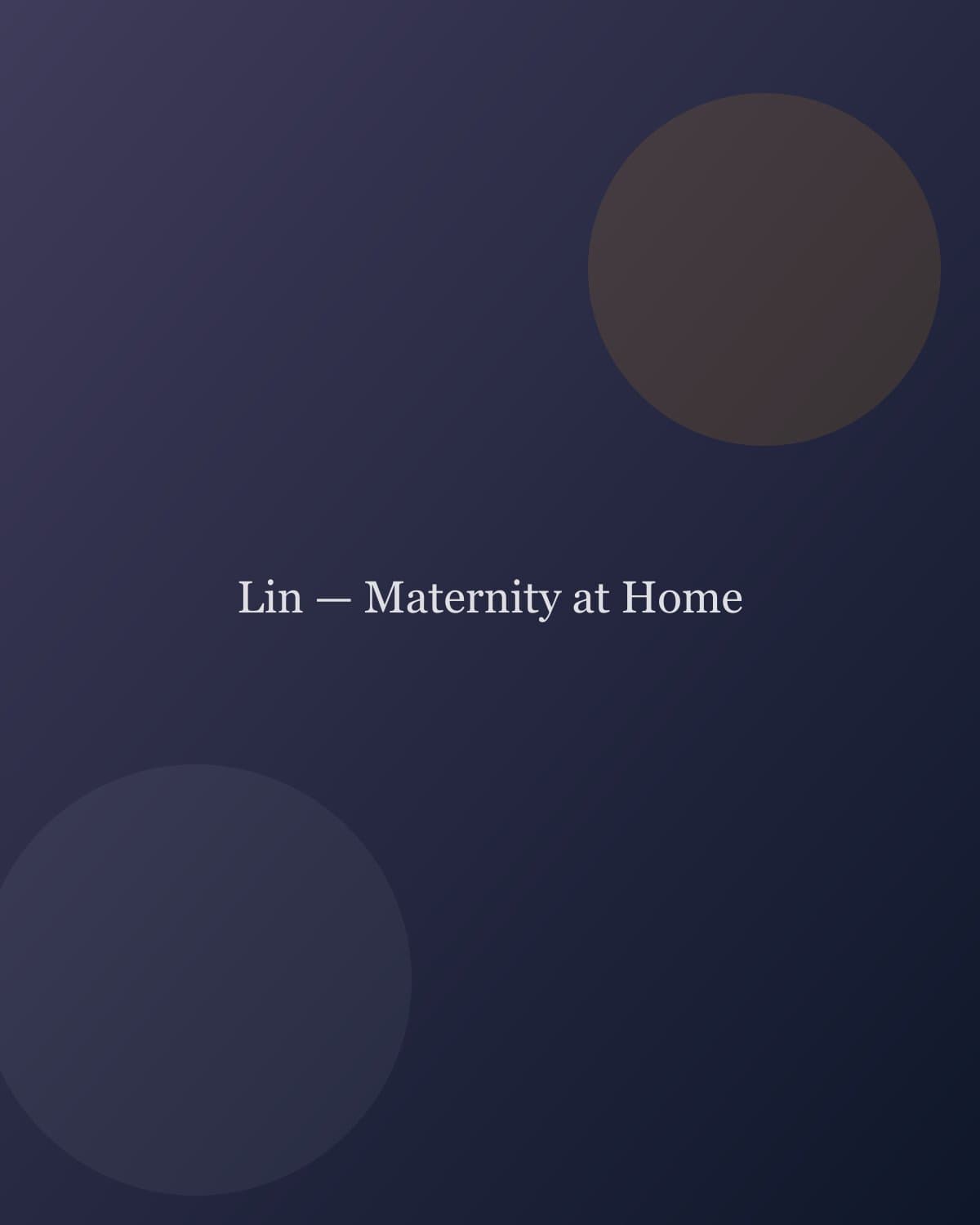 Lin — Maternity at Home — portraits project cover