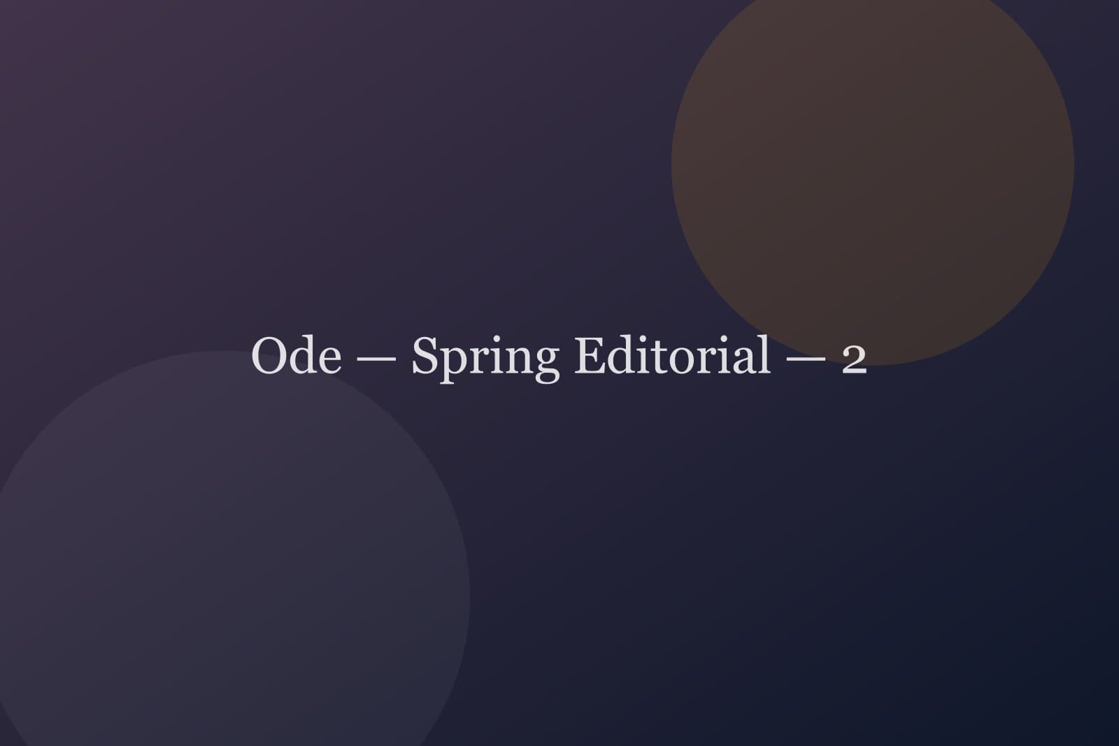 Ode — Spring Editorial — detail 2
