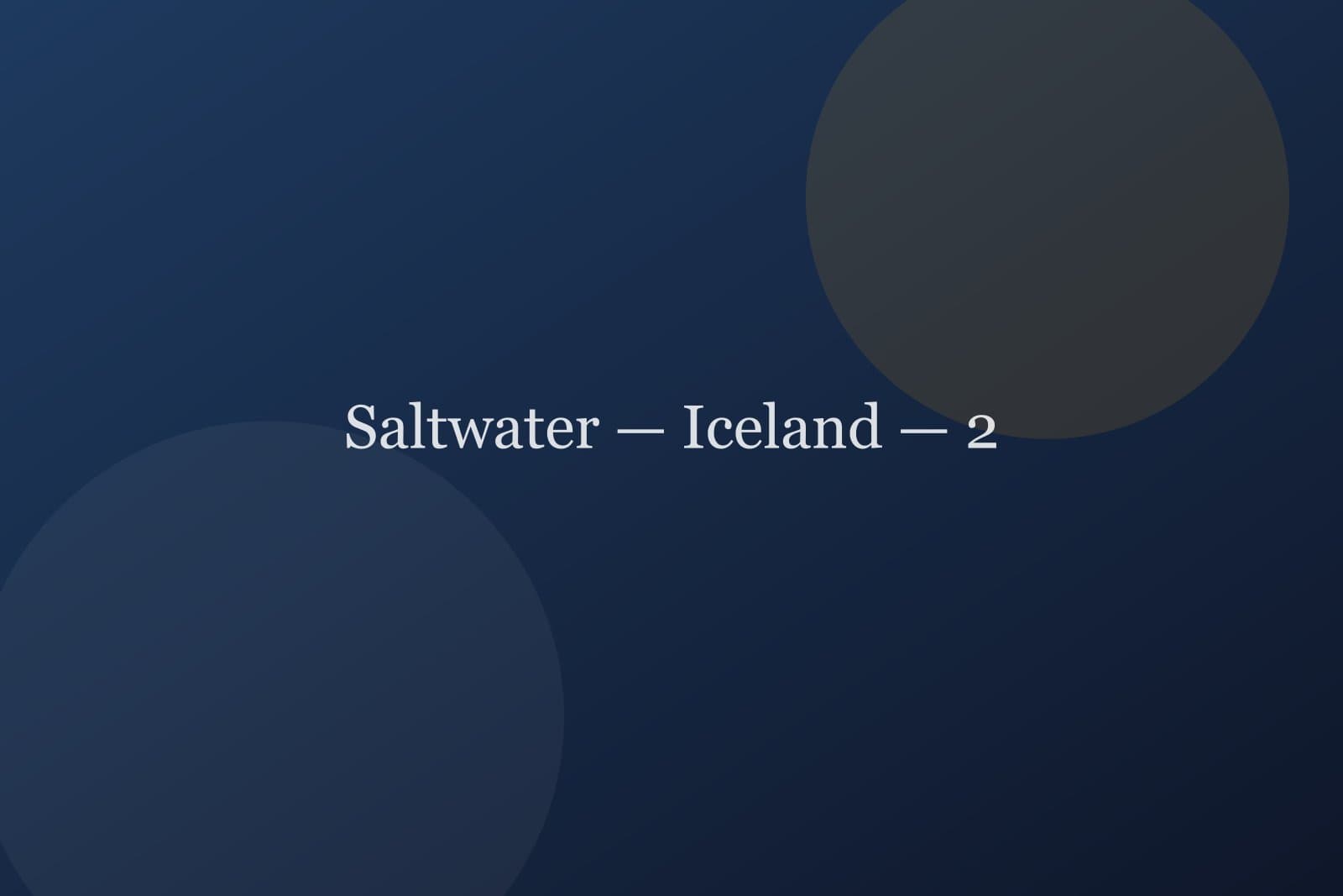 Saltwater — Iceland — detail 2